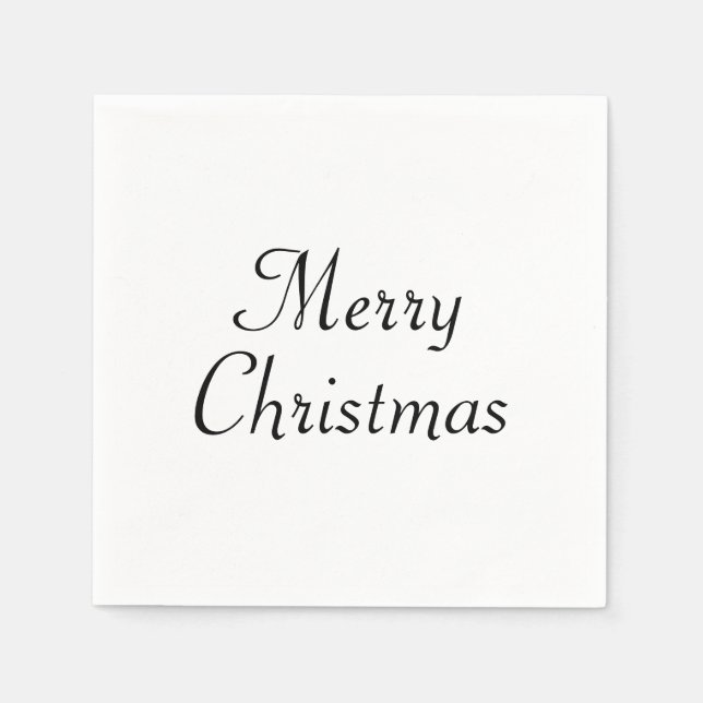 Minimalist Script Merry Christmas Christmas Party Serviette (Vorderseite)