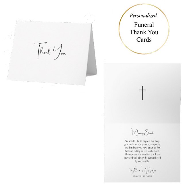 Minimalist Script Orthodox Christian Funeral Dankeskarte (Von Creator hochgeladen)