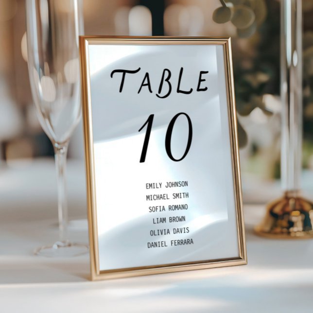 Minimalist Script Wedding Table Number Tischnummer (Minimalist Script Wedding Table Number Table Sign)