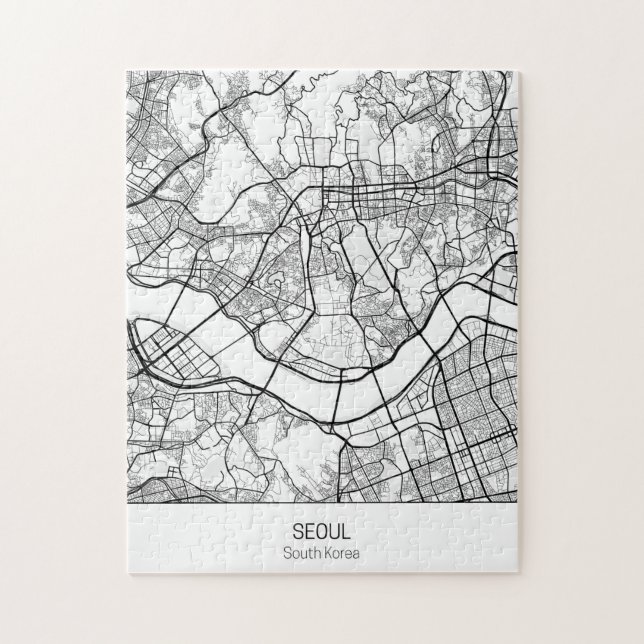 Minimalist Seoul South Korea Puzzle (Vertikal)