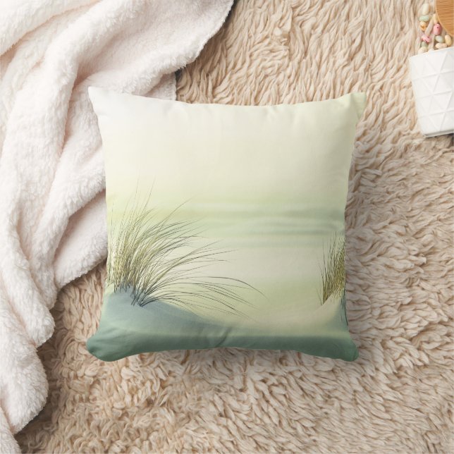 Minimalist Serene White Sand Dunes Beach Kissen (Decke)