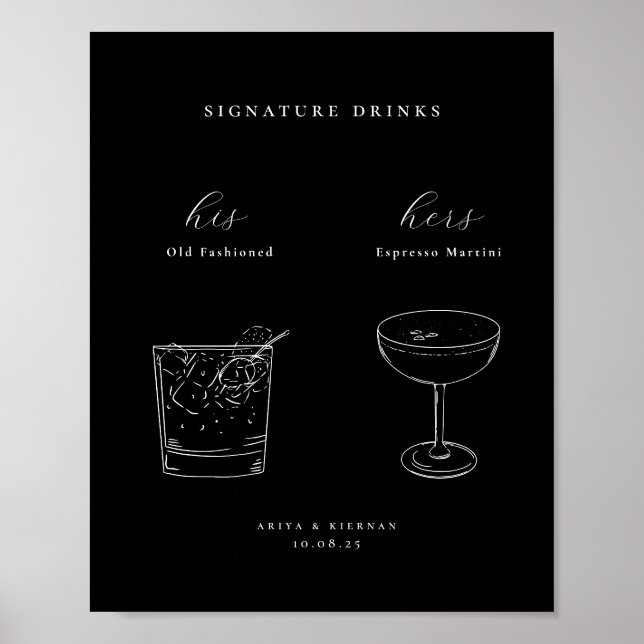 Minimalist Signature Drinks Poster (Vorne)