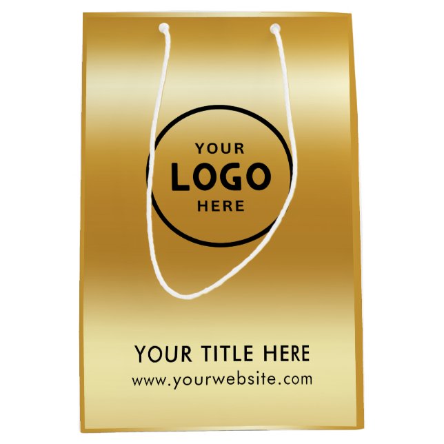 Minimalist Simple Business Modern Gift Bag Mittlere Geschenktüte (Vorderseite)