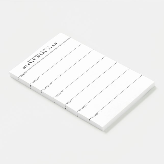 Minimalist Simple Meal Planning Post-it Notes Klebezettel (angewinkelt)
