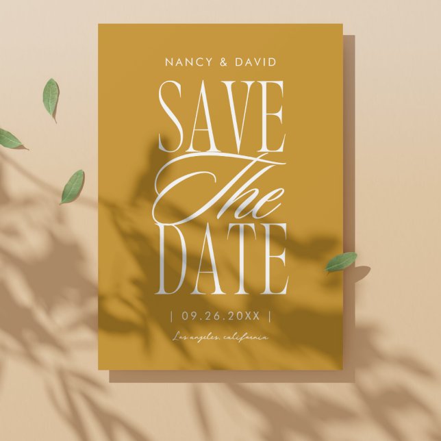 Minimalist Simple Script Mustard Wedding   Save The Date (Von Creator hochgeladen)