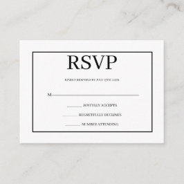 Minimalist Simple Wedding RSVP Enclosure Card Begleitkarte