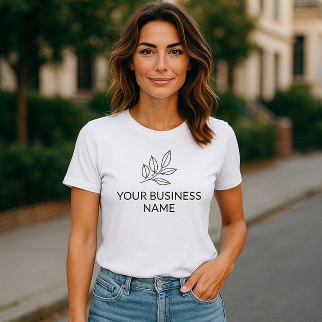 Minimalist Small Business Botanical White T-Shirt (Von Creator hochgeladen)