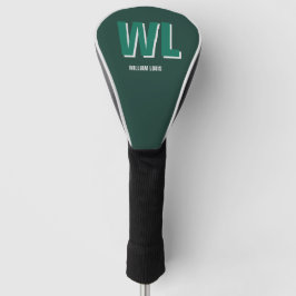 Minimalist Smaragdgrün personalisierte Monogramm  Golf Headcover