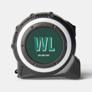 Minimalist Smaragdgrün personalisierte Monogramm Maßband