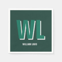 Minimalist Smaragdgrün personalisierte Monogramm 