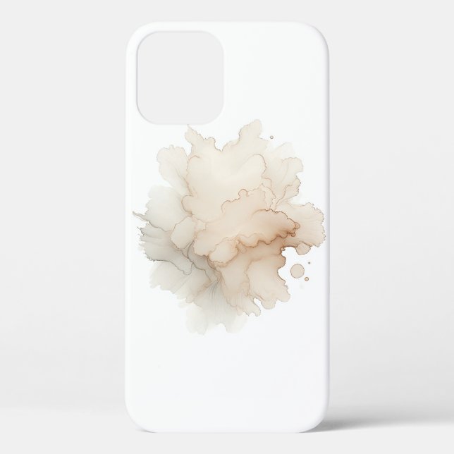 Minimalist Soft Beige Abstract Flower Phone Case (Rückseite)