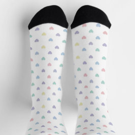 Minimalist Soft Pastel Heart Pattern Crew Socks Socken
