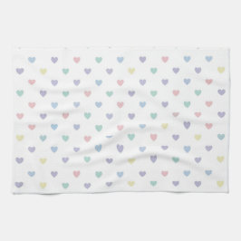 Minimalist Soft Pastel Heart Pattern   Geschirrtuch