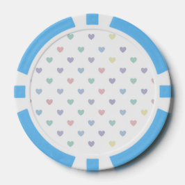 Minimalist Soft Pastel Heart Pattern   Pokerchips