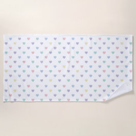 Minimalist Soft Pastel Heart Pattern Strandtuch