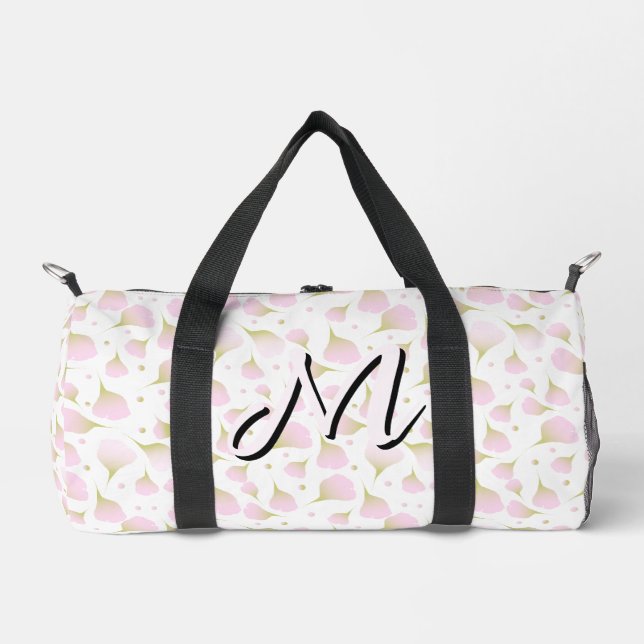 Minimalist Soft Pastel Rosé Initial Reise  Duffle Bag (Vorderseite)