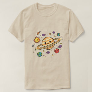 Minimalist Space Ästhetik Galaxy Mond T-Shirt