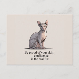Minimalist Sphynx Cat Inspirational Art Postkarte