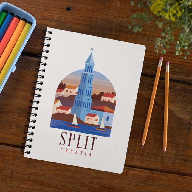 Minimalist Split Kroatien Dalmatien Vintage Notizblock (Minimalist Split Croatia Dalmatia Vintage Notebook)