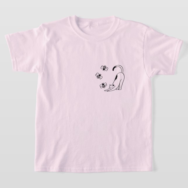 Minimalist Spring Kids Cat  T-Shirt (Ablage )