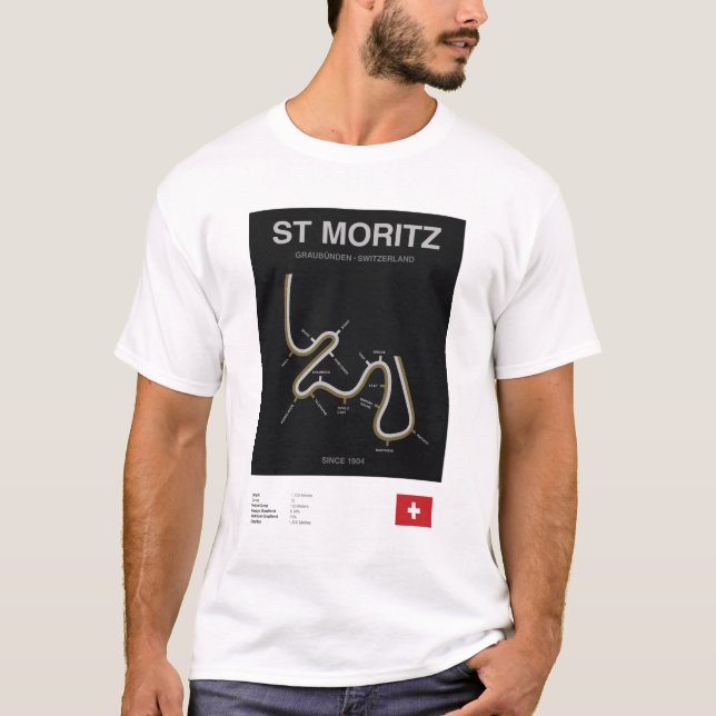Minimalist St Moritz Bobsleigh Line Tee Blk (Vorderseite)
