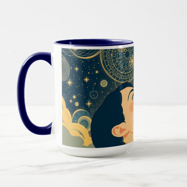 Minimalist Starry Night Dreamer Tasse (Links)