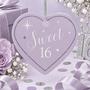 Minimalist Stars Sweet 16 Herz Violett ID1333 Keramik Ornament