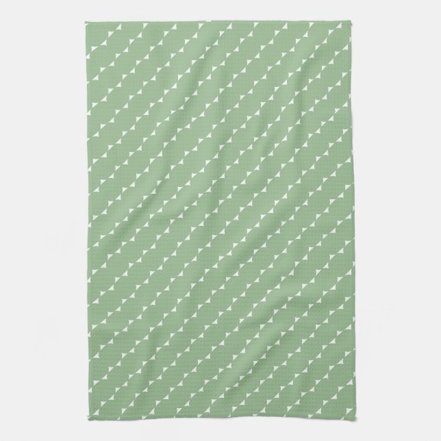 Minimalist Staubig-Sage-Tiny-Dreiecke Geschirrtuch (Vertikal)