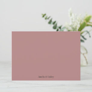Minimalist Staubrose Elegante Hochzeit Personalisi Dankeskarte
