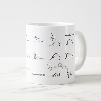 Minimalist Stick Figure Yoga Poses Jumbo-Tasse