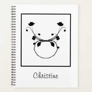 Minimalist Stier-Sternzeichen-Geburtsblumenname Planer
