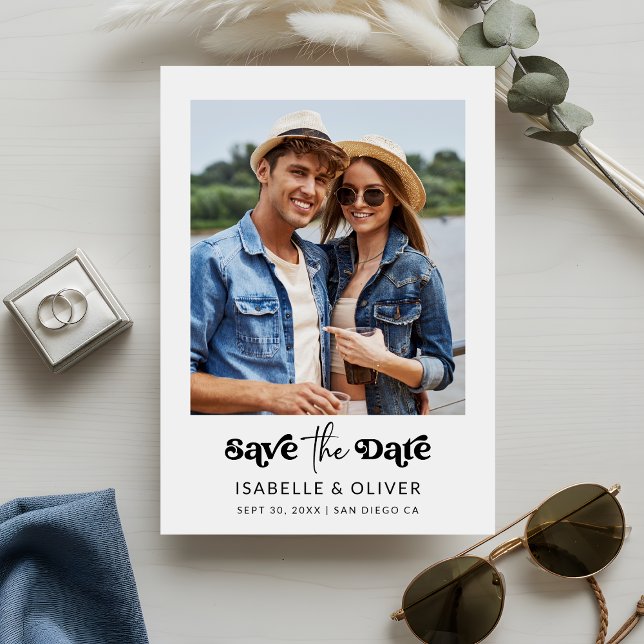 Minimalist Style One Photo Save The Date Einladung (Minimalist Style One Photo Save The Date Invitation)