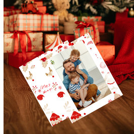 Minimalist Stylish Family Photo Christmas Card Feiertagskarte