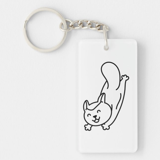 Minimalist Sugar Glider Line Art Schlüsselanhänger (Vorderseite)