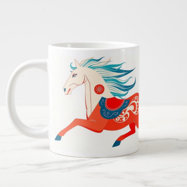 Minimalist Sumi-e Horse 2026 Zodiac Gift Jumbo-Tasse (Links)