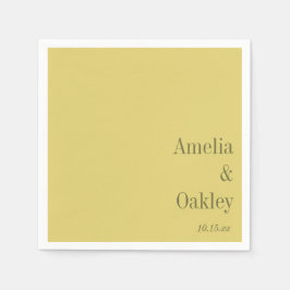 Minimalist Summer Yellow Elegant Wedding Custom Serviette