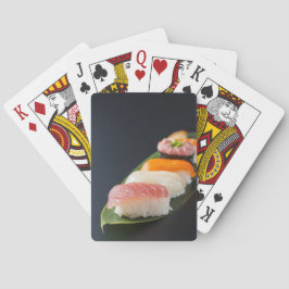 Minimalist Sushi on Leaf Presentation Spielkarten