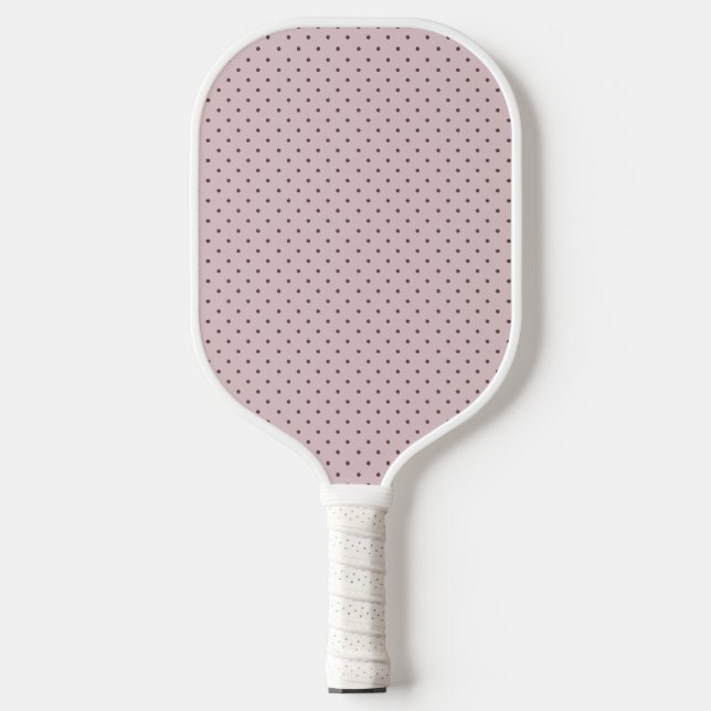 Minimalist Süß Soft Hellrosa Braun Punkte Pickleball Schläger (Vorderseite)