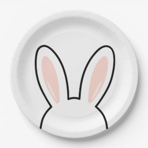 Minimalist Süße Hasenohren Osterhase Pappteller