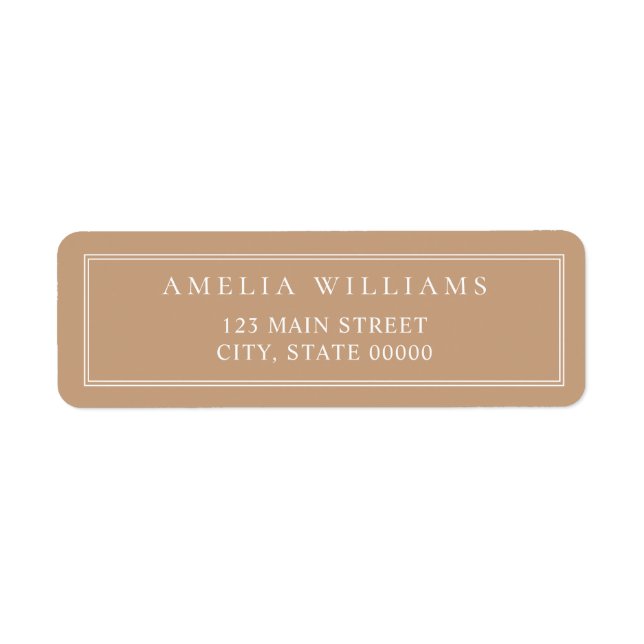 Minimalist Tan Two Border Return Address (Vorne)