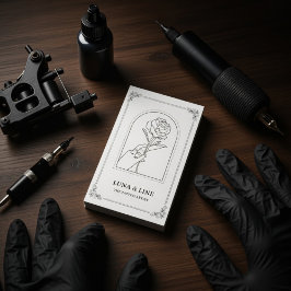 Minimalist Tattoo Artist Card with QR Code Visitenkarte