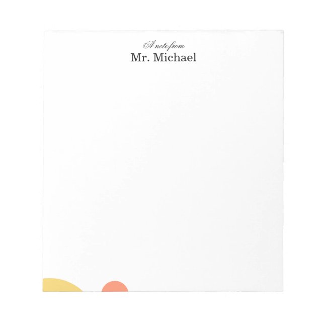 Minimalist Teacher Notepad Notizblock (Vorderseite)