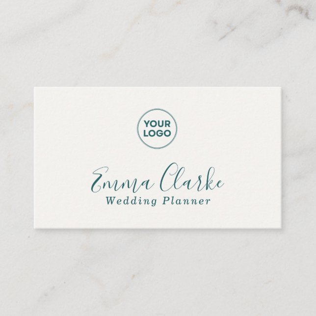 Minimalist Teal Green Scan Code Business Card Visitenkarte (Vorderseite)