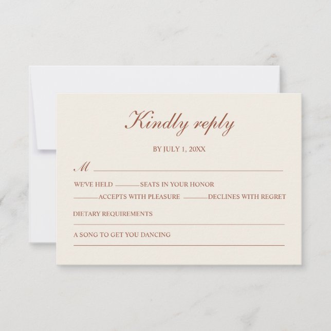  Minimalist Terraco Simple Elegant RSVP (Vorderseite)