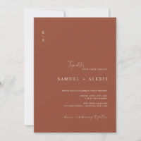 Minimalist Terracotta Burnt Orange QR Code Wedding