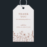 Minimalist Terracotta Wildflower Wedding Thank you Geschenkanhänger<br><div class="desc">Simple terracotta burnt orange Modern Wedding favor tag with wildflowers. Please find more matching designs and variations from my store. And feel free to contact me for further customization or matching items.</div>