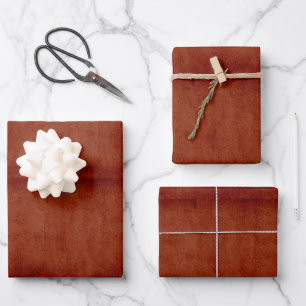 Minimalist Terrakotta Braun Einfarbig Textur Elega Geschenkpapier Set