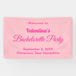 Minimalist Text-Based Pink Bachelorette Party Banner