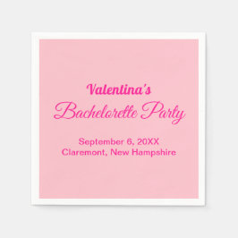 Minimalist Text-Based Pink Bachelorette Party Serviette