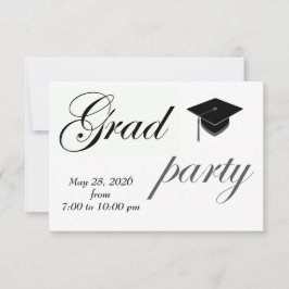 Minimalist Text High School Graduation Party Einladung
